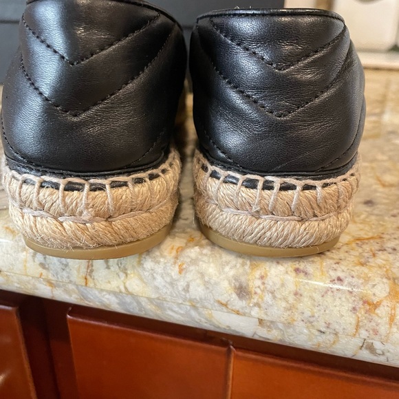 Authentic Black Leather Gucci Espadrille Double G Size 35 - Picture 6 of 9